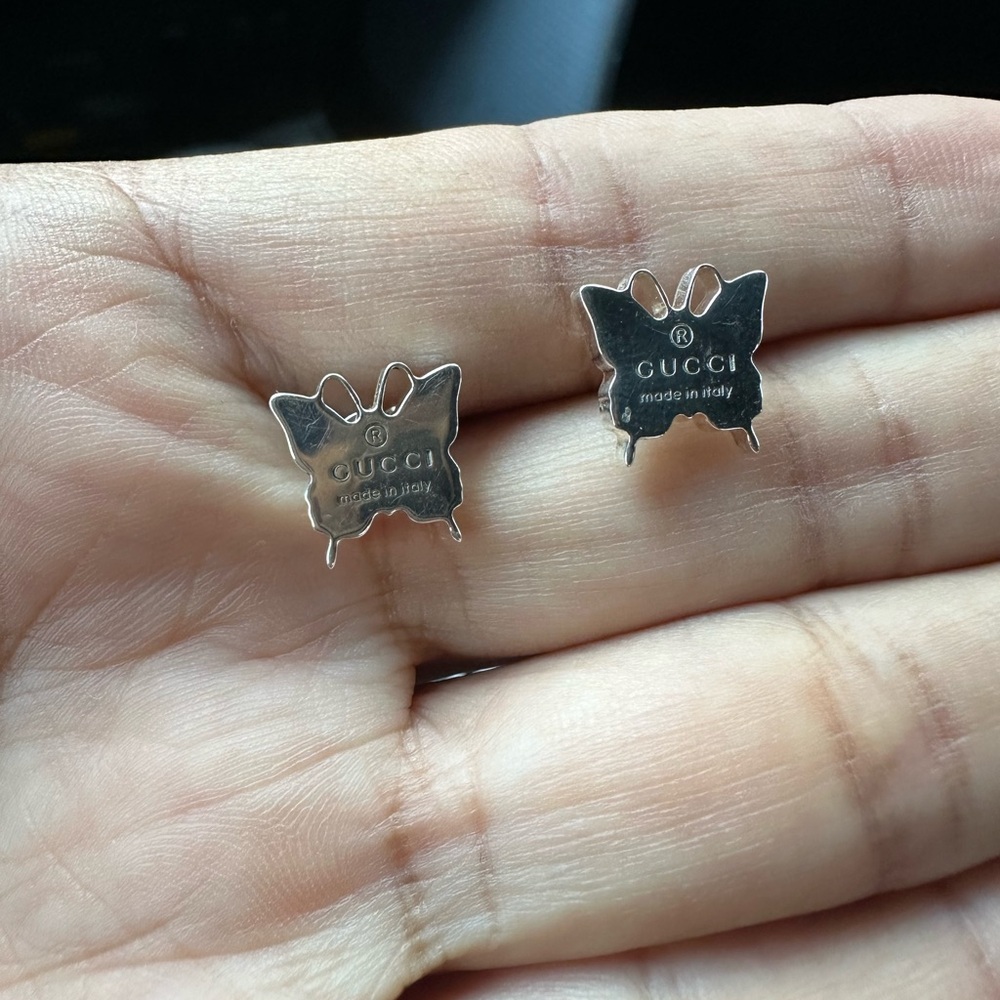 Gucci Metallic Butterfly Stud Earrings